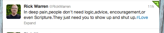 rick warren tweet